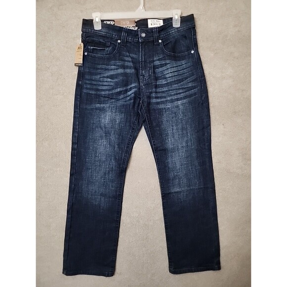 TK Axel Slim Bootcut Jeans Mens 34x32 Blue Dark Wash Stretch NEW - Picture 4 of 13